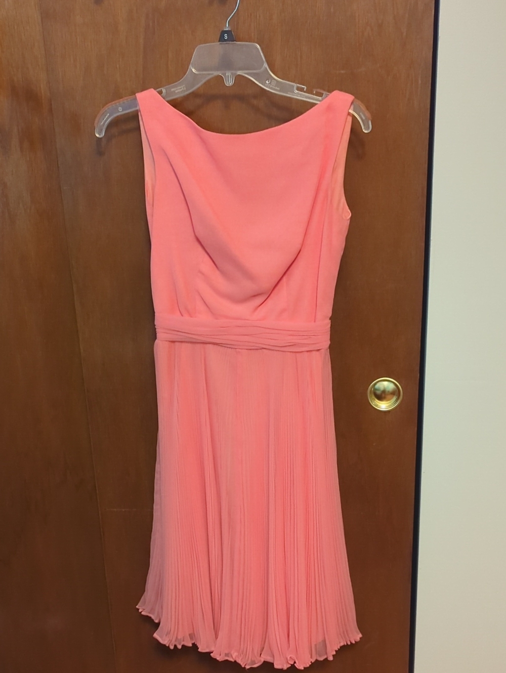 Miss Elliette Coral Pleated Boatneck Dress (REAL VINTAGE)